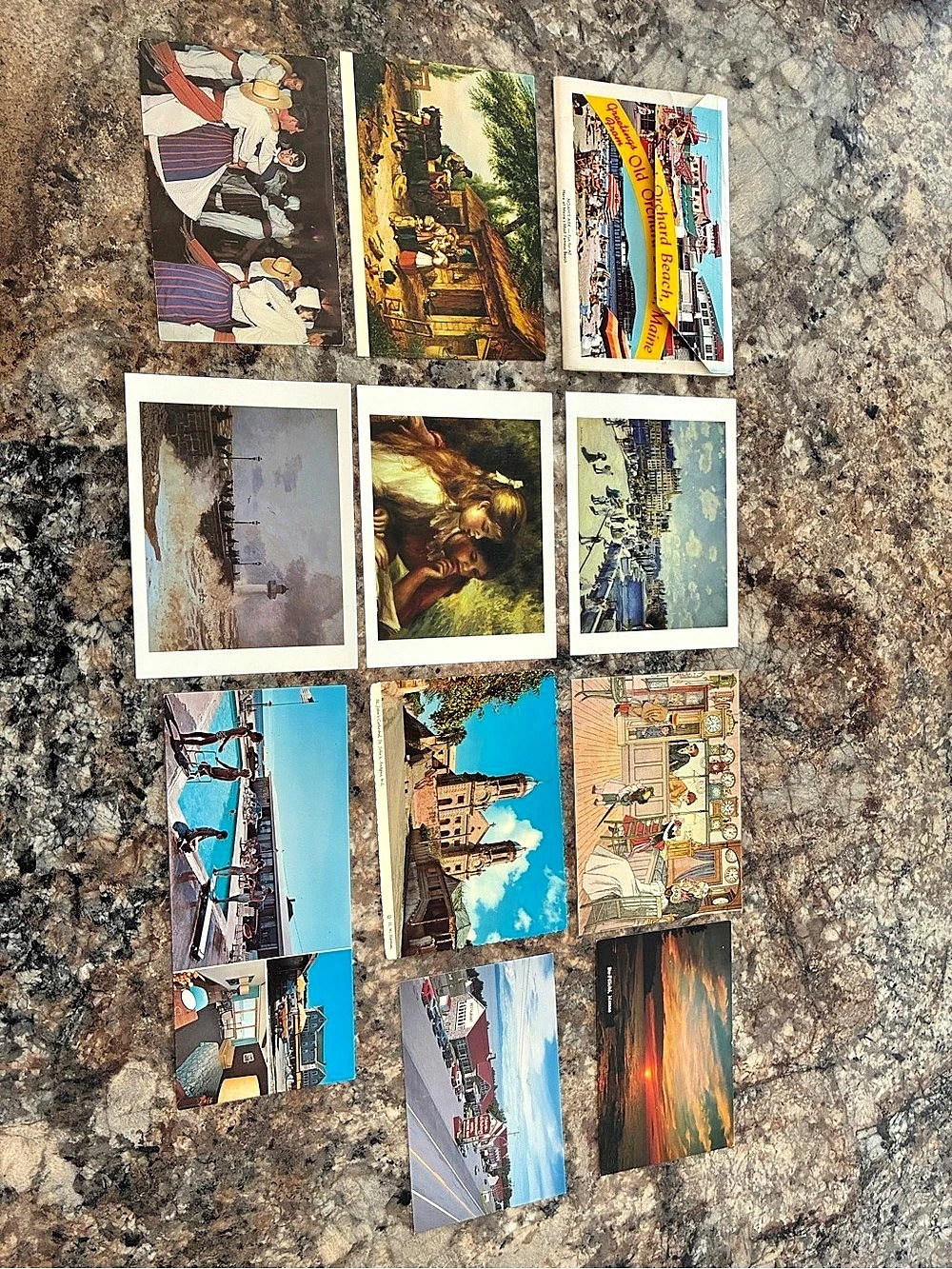 Multicolor & Blue Vintage Travel Postcard Assortment